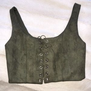 Luxxel Suede Crop Top